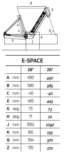 Atala E-SPACE 8.4 28″ geometrie